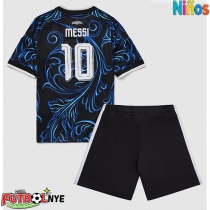Camiseta Argentina Lionel Messi #10 Visitante Equipación para niños Mundial 2026 manga corta (+ pantalones cortos)